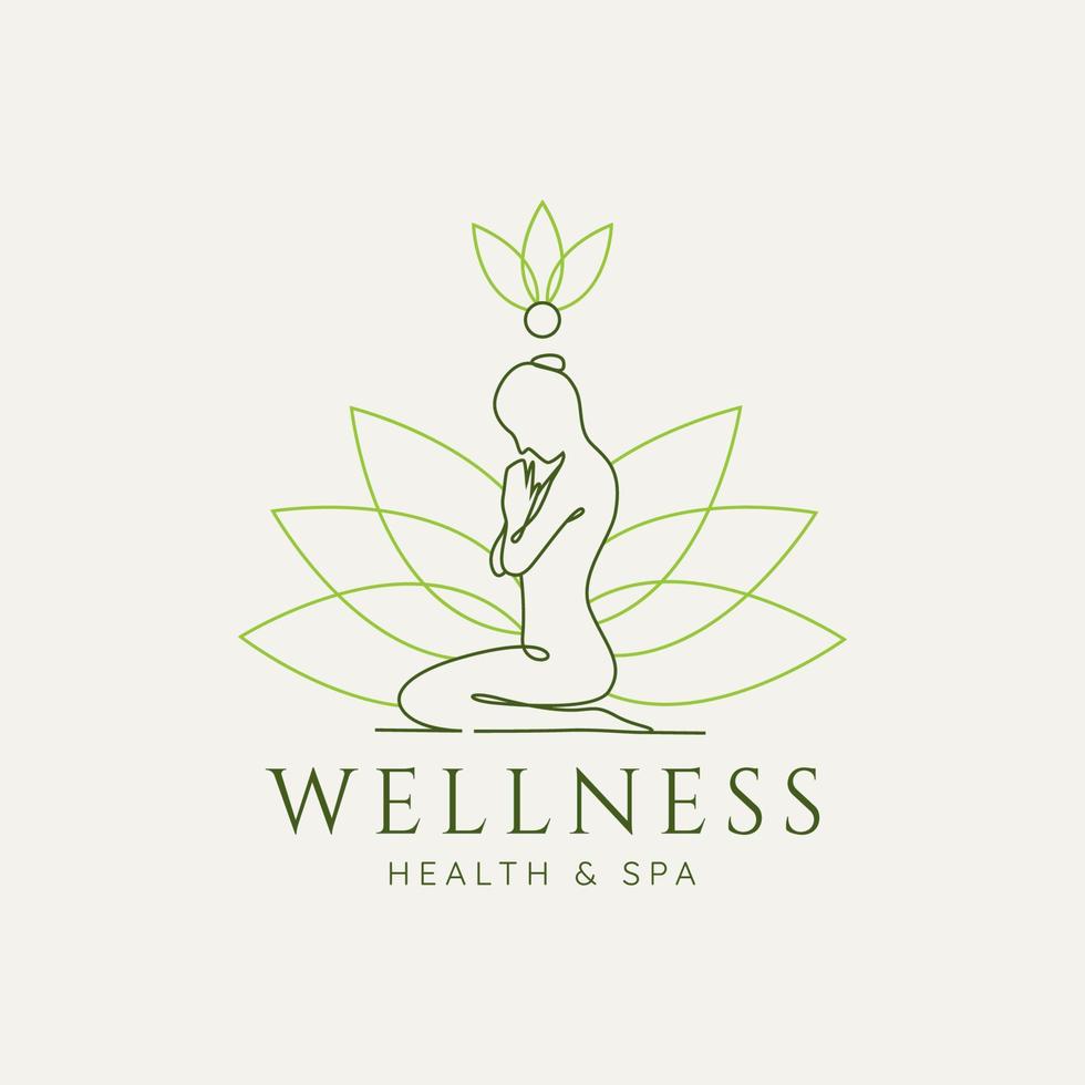 wellness minimalistische lijntekeningen logo pictogram ontwerp vector