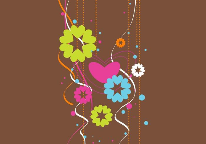 Funky Bloemen Hart Vector