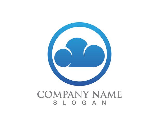 Cloud logo servers data en symbolen pictogrammen vector