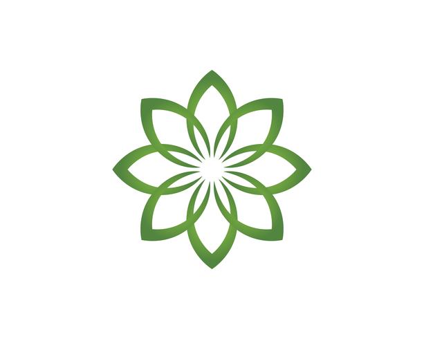 Blad bloemenpatronenembleem en symbolen op een witte achtergrond vector