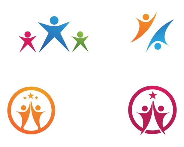 leiderschap succes mensen gezondheid leven logo sjabloon pictogrammen vector