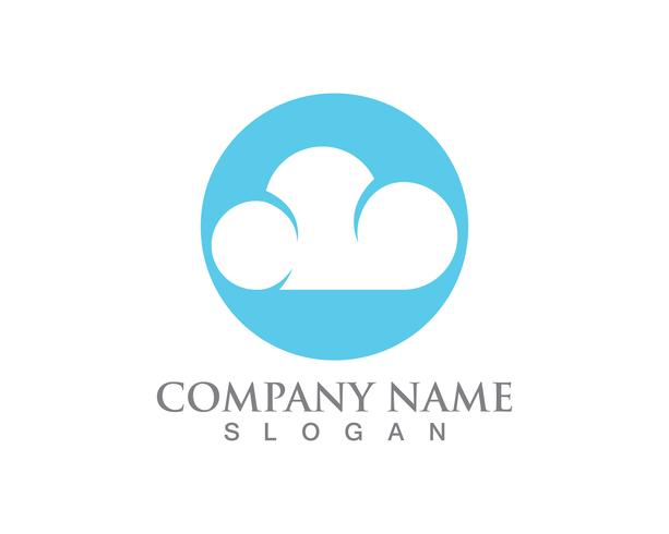 Cloud logo servers data en symbolen pictogrammen vector