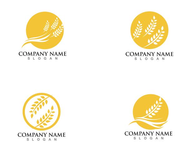 Landbouwtarwe Logo Template vector pictogram ontwerp