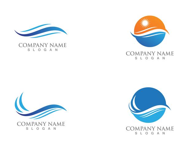 Water Wave symbool en pictogram Logo sjabloon vector