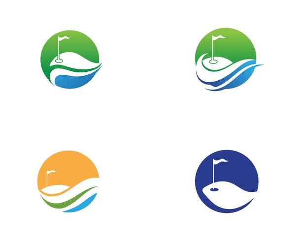 Golfclub pictogrammen symbolen elementen en logo vectorafbeeldingen vector