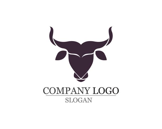 Bull horn logo en symbolen sjabloon pictogrammen vector