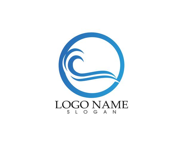 Golven strand logo en symbolen sjabloon pictogrammen app vector