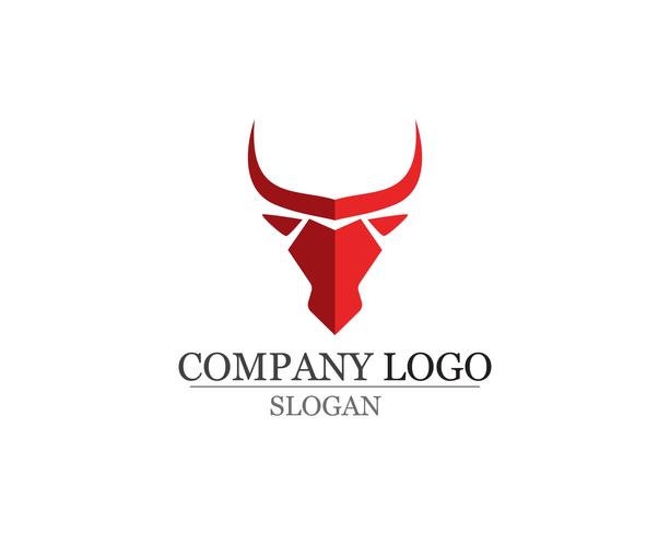 Bull horn logo en symbolen sjabloon pictogrammen vector