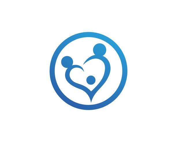 Adoptie baby- en gemeenschapszorg Logo sjabloon vector pictogram