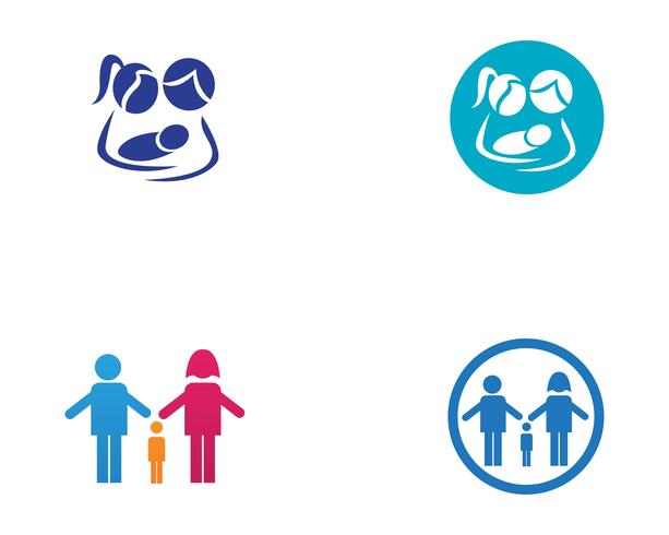 Adoptie baby- en gemeenschapszorg Logo sjabloon vector pictogram