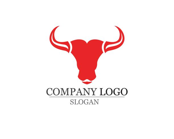 Bull horn logo en symbolen sjabloon pictogrammen vector