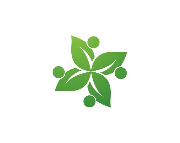 mensen gemeenschap blad groen natuur gezondheid logo en symbolen vector