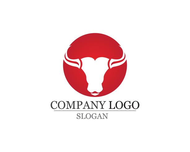 Bull horn logo en symbolen sjabloon pictogrammen vector