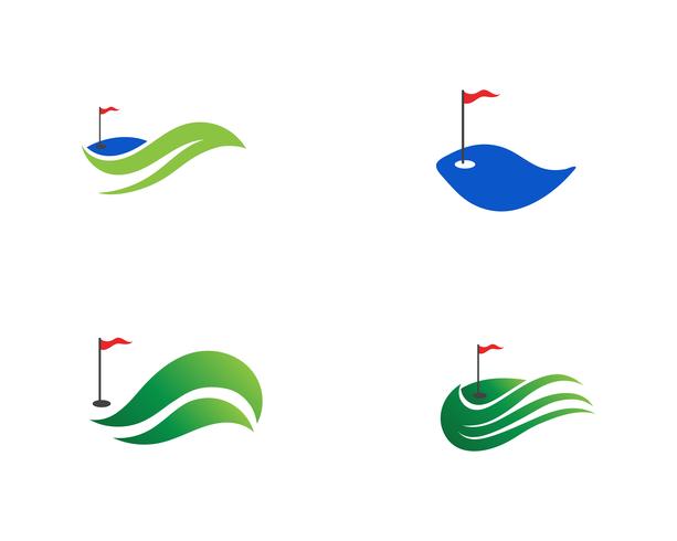 Golfclub pictogrammen symbolen elementen en logo vectorafbeeldingen vector