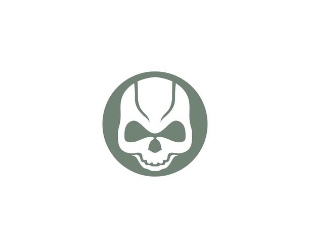 Schedel hoofd logo en symbool vectoren