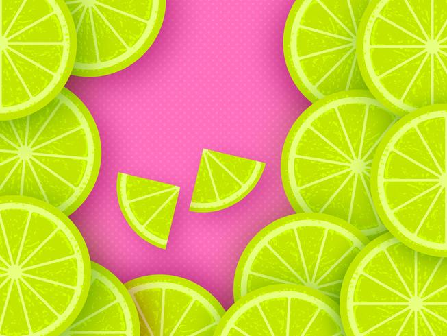 Lime citrusvruchten Pop achtergrond vector