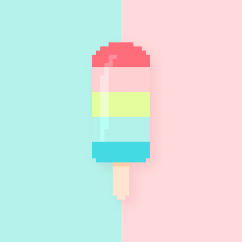 pixel art popsicle vector