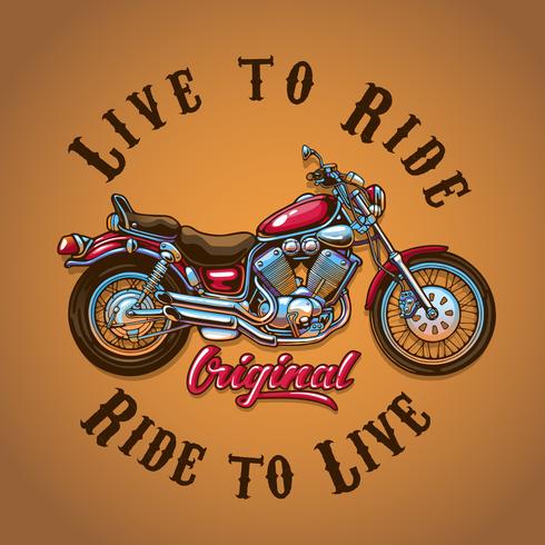 Motorcycle Live to Ride voor het bedrukken van t-shirts vector