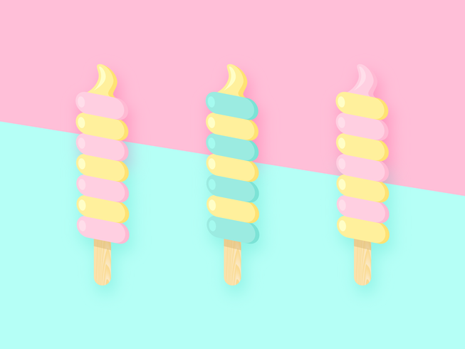 Popsicles Zomer Pop Vector Achtergrond