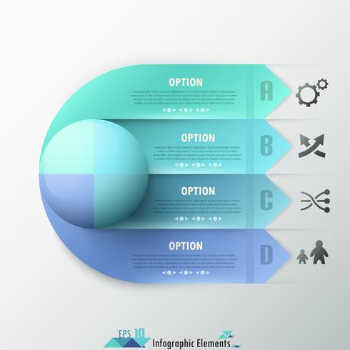 Moderne infographic optiesbanner. vector