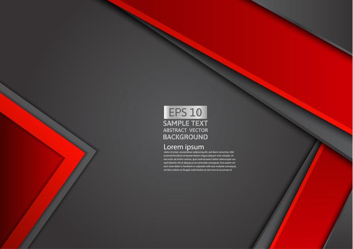 Rode en zwarte geometrische abstracte achtergrond met kopie ruimte, grafisch ontwerp vector