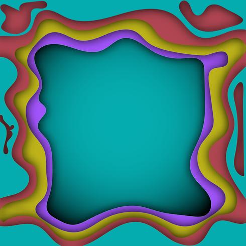 Multi gekleurde abstracte achtergrond met papier gesneden vormen vector