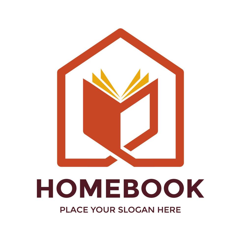 huis boek vector logo sjabloon. dit ontwerp gebruik huis symbool. geschikt voor onderwijs.