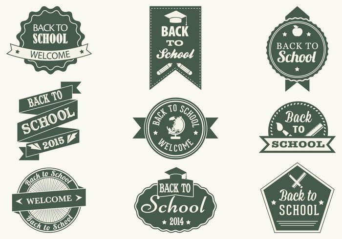 Vintage terug naar School Label Vector Pack