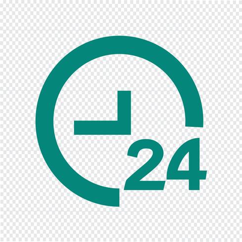 TIJD 24 pictogram vectorillustratie vector