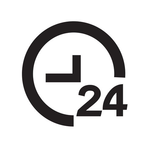 TIJD 24 pictogram vectorillustratie vector