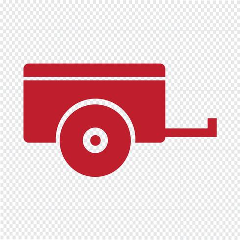 Auto aanhangwagen pictogram vectorillustratie vector