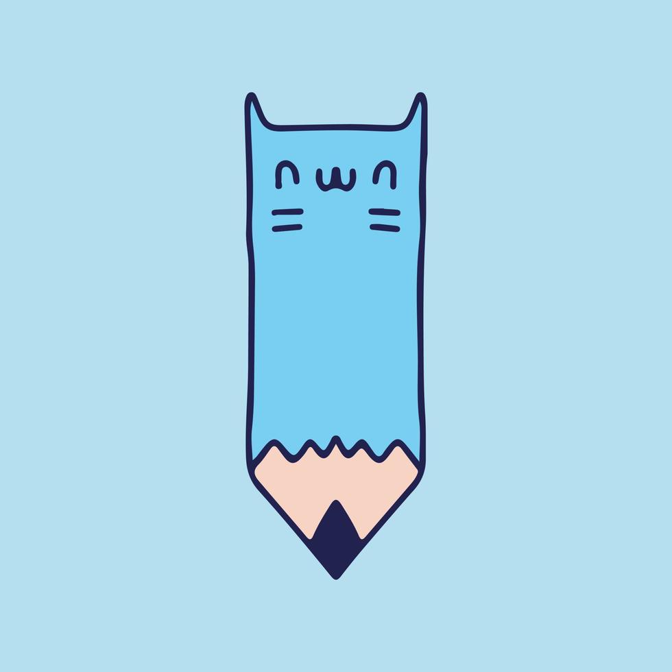 grappige kat potlood illustratie. vectorafbeeldingen voor t-shirtafdrukken en ander gebruik. vector