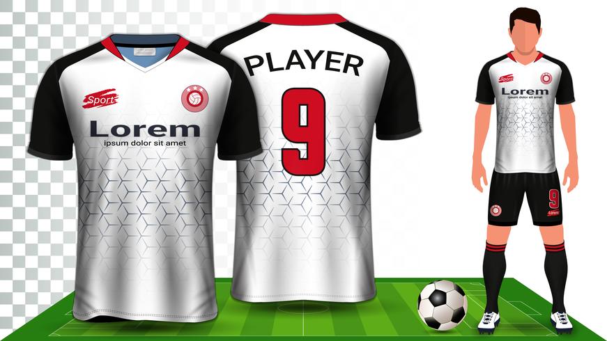 Voetbalshirt, sportshirt of voetbal Kit uniform presentatie mockup sjabloon. vector