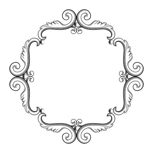 Sier vintage frame. Vectorillustratie in zwart-witte kleuren vector