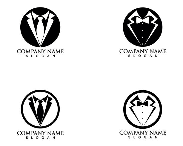 Tuxedo man logo en symbolen zwarte pictogrammen sjabloon vector