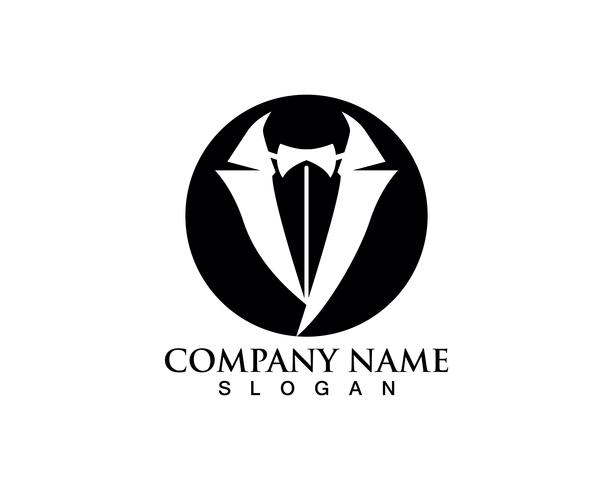 Tuxedo man logo en symbolen zwarte pictogrammen sjabloon vector