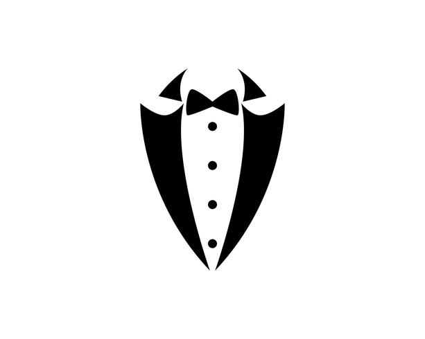 Tuxedo man logo en symbolen zwarte pictogrammen sjabloon vector