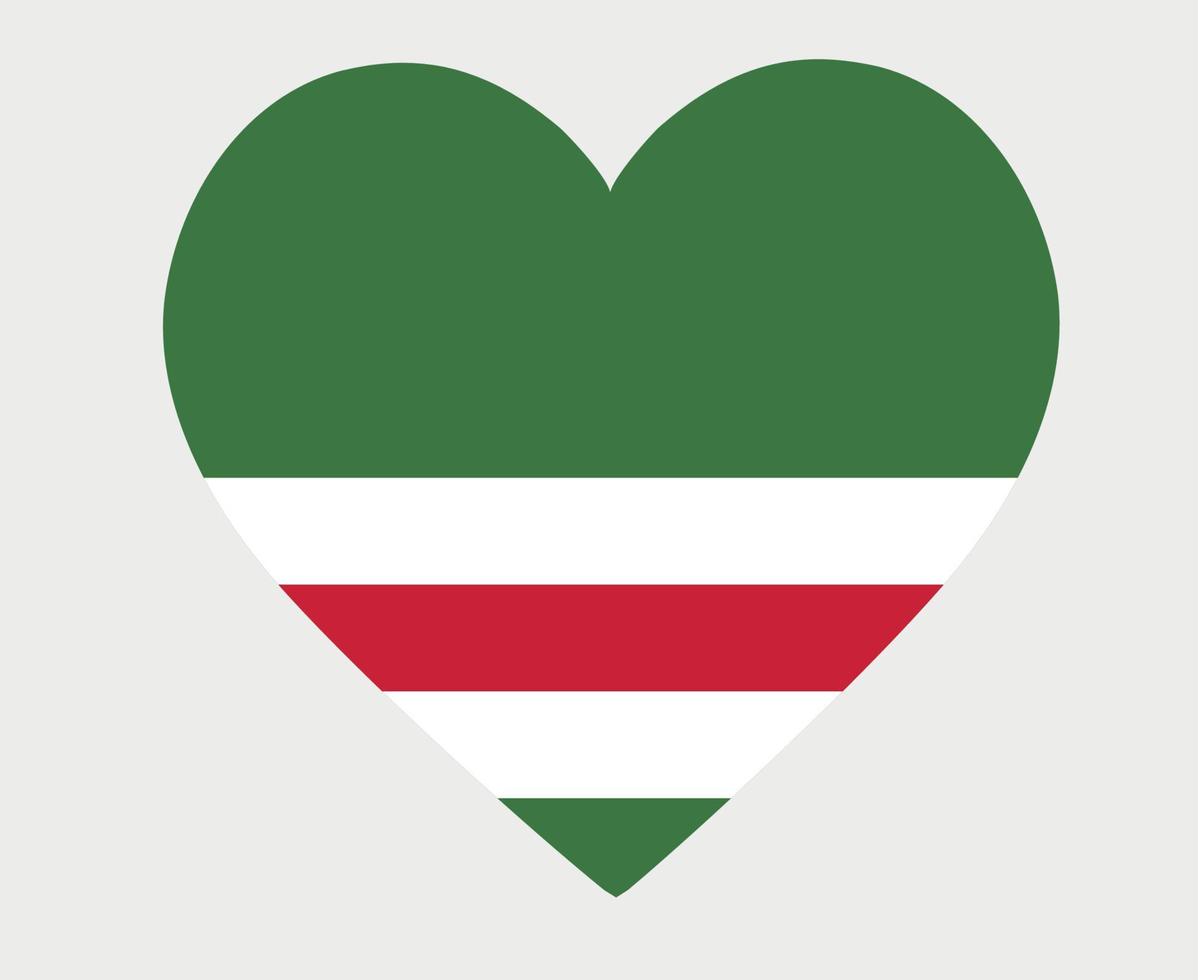 Tsjetsjeense Republiek vlag nationaal Europa embleem hart pictogram vector illustratie abstract ontwerp element