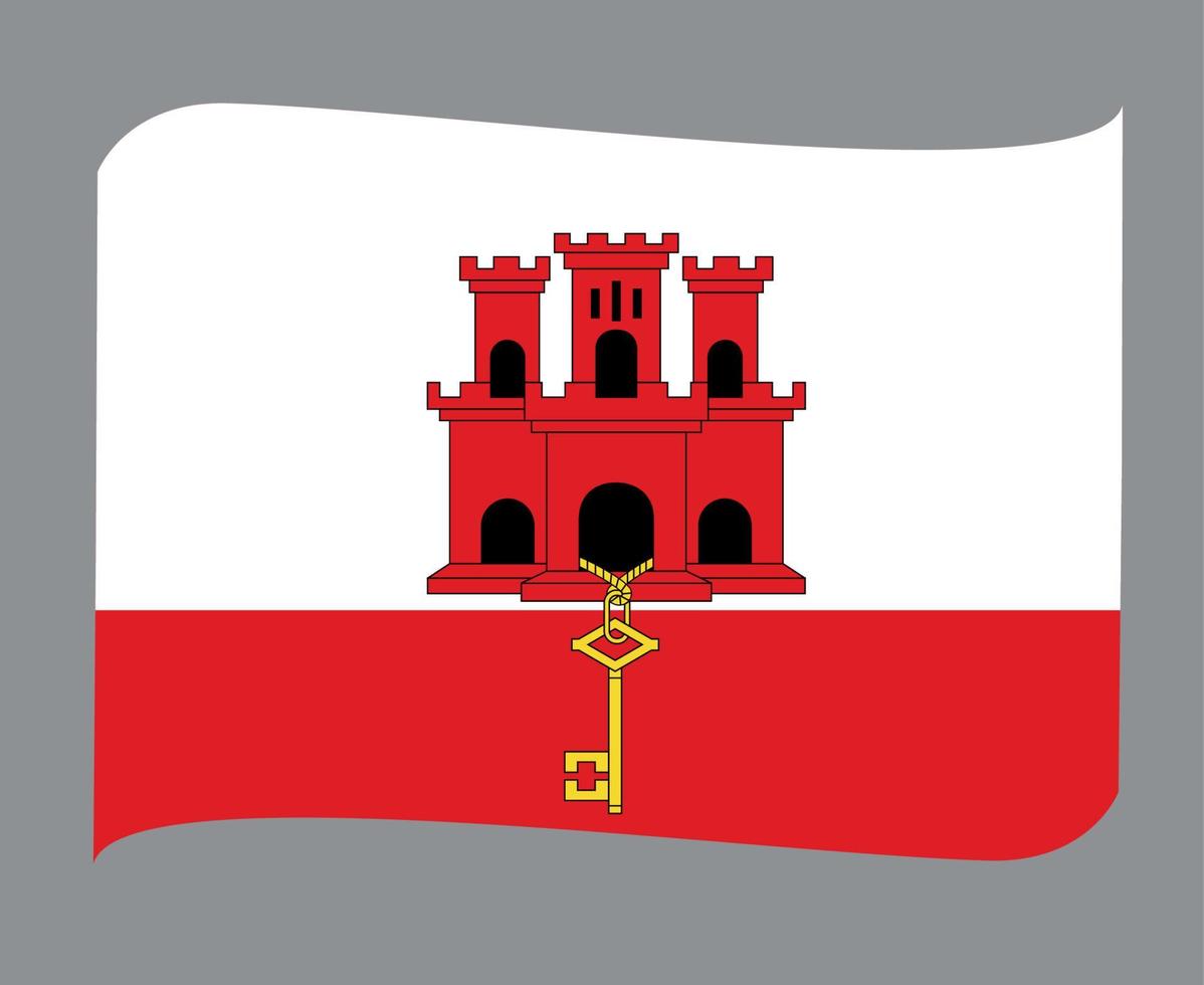 gibraltar vlag nationaal europa embleem symbool pictogram vector illustratie abstract ontwerp element