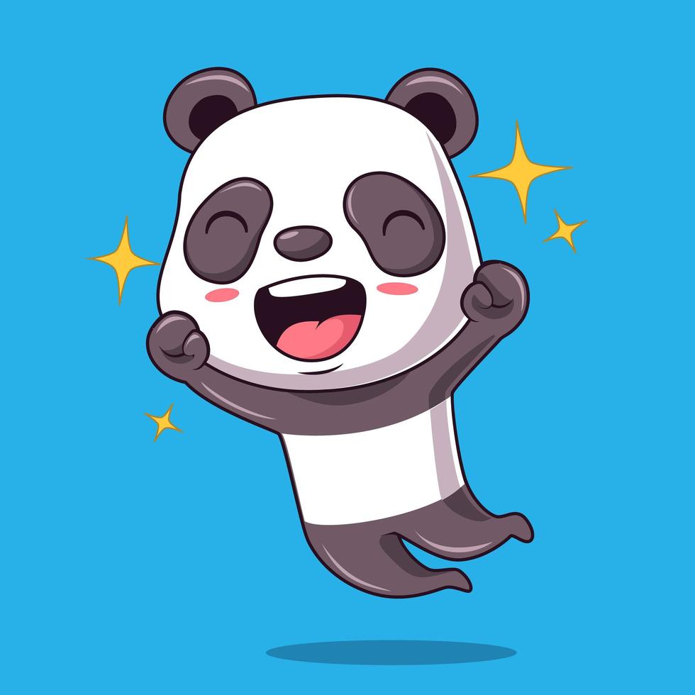 schattige panda happy cartoon geïsoleerde illustratie vector