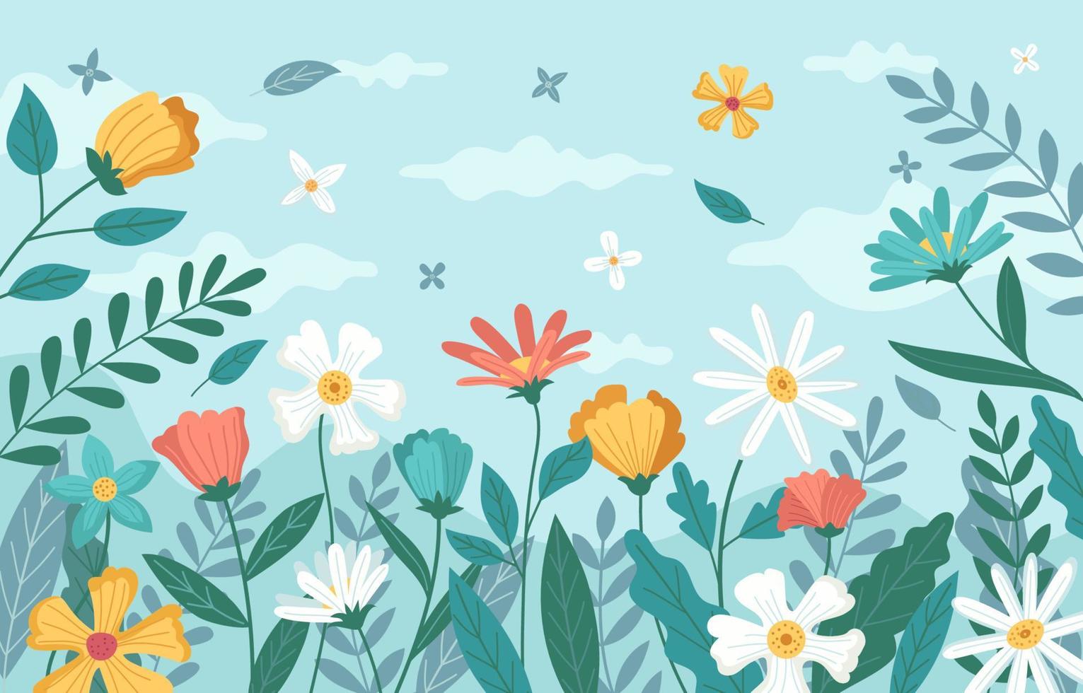 algemene lente elementen bloemen achtergrond vector