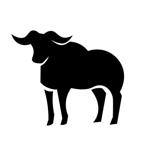 Afrikaanse buffalo pictogram Vector