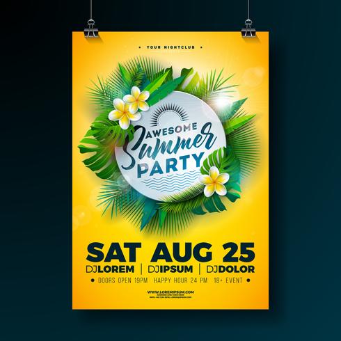 Summer Beach Party Flyer Design vector