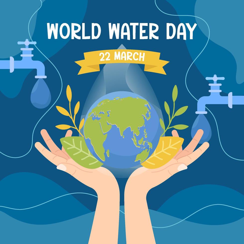 wereld water dag achtergrond sjabloon vector