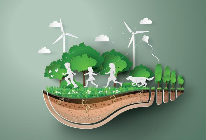 Concept van ecologie en environmen vector