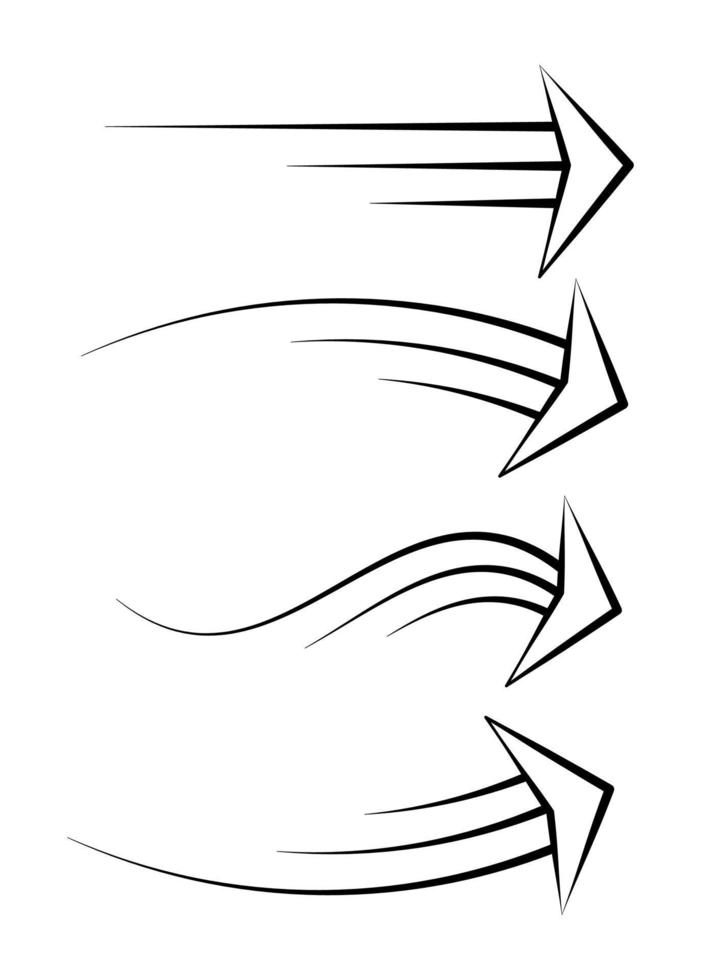 verzameling van hand getrokken doodle zwarte pijl set, vectorillustratie vector