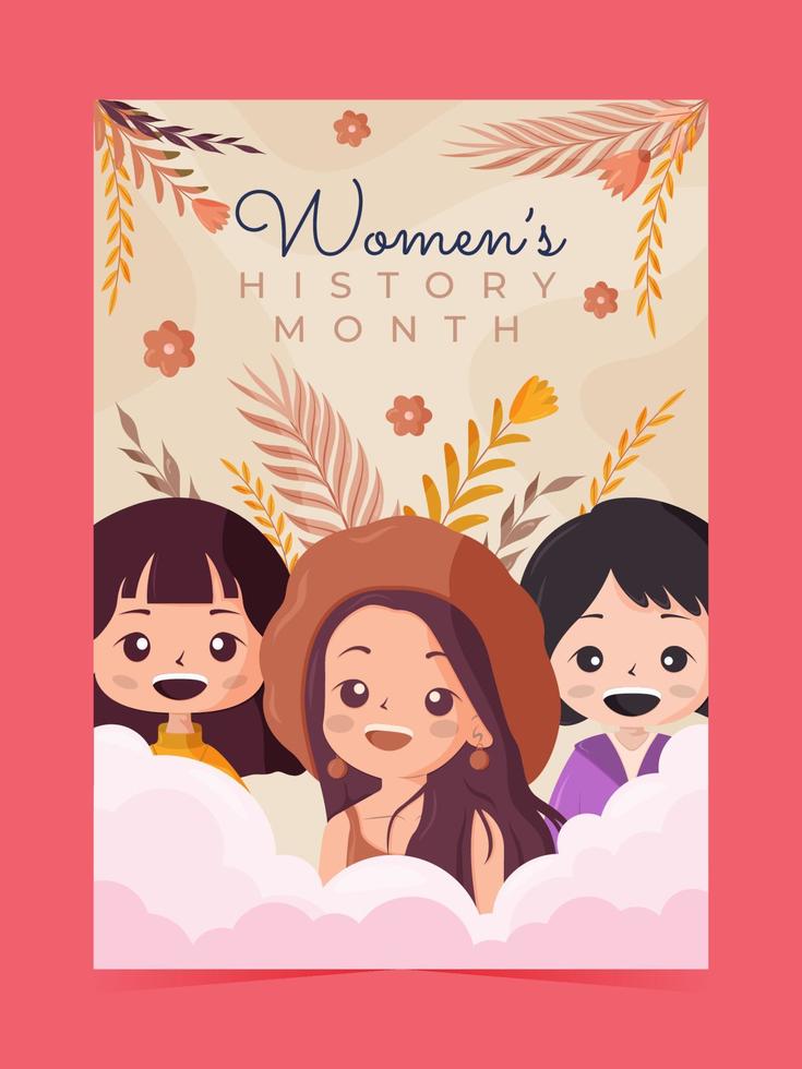 vrouwen geschiedenis maand poster vector