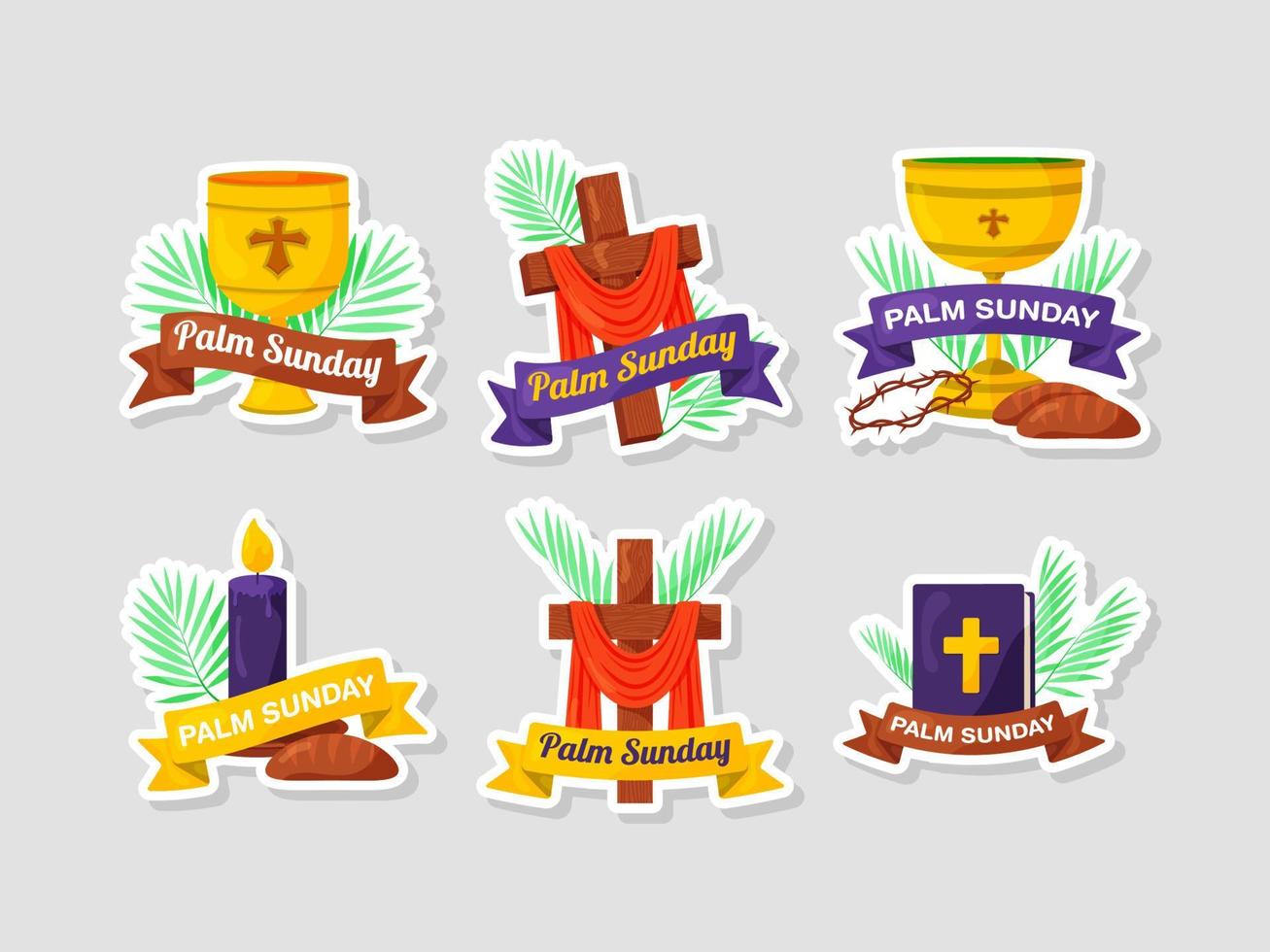 palmzondag stickerset vector