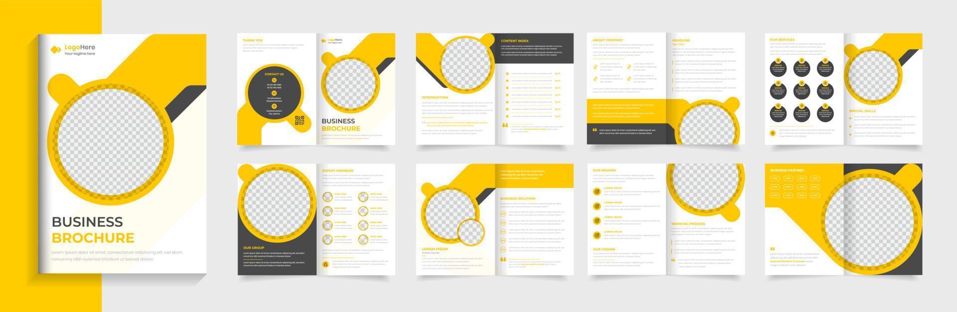 creatieve bedrijfsbrochure ontwerpsjabloon, bedrijfsprofiel zakelijke lay-out met meerdere pagina's vector