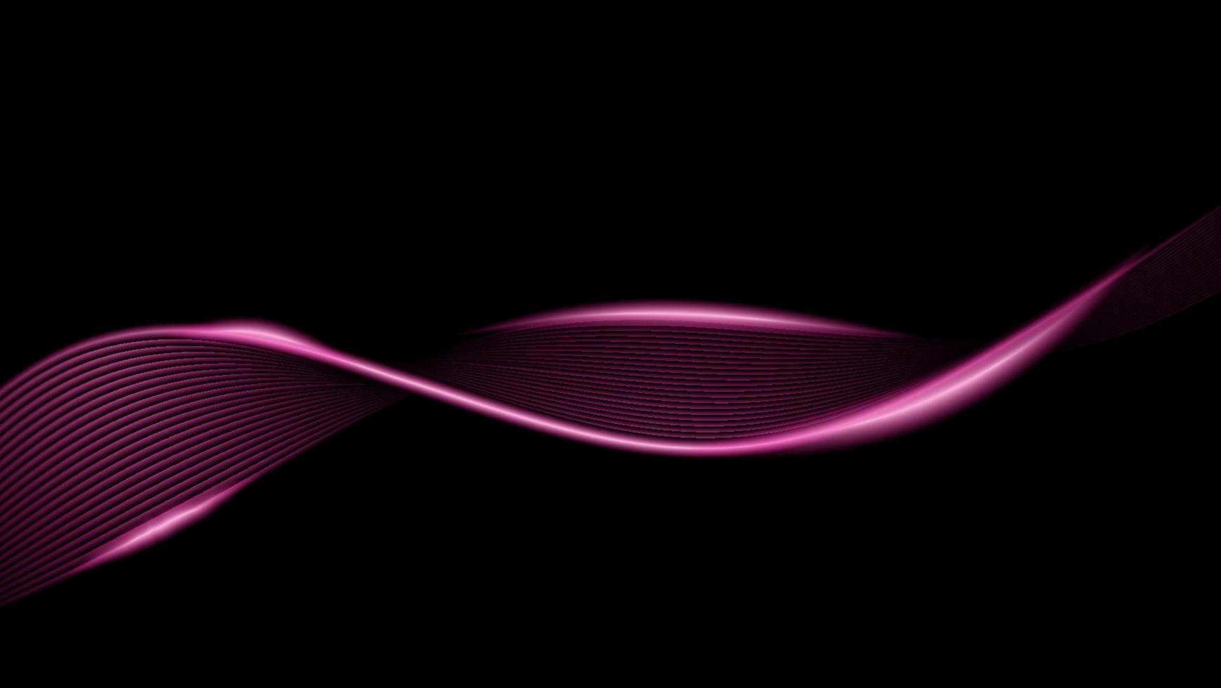 vector abstracte glanzende kleur paarse Golf ontwerpelement op donkere achtergrond. wetenschappelijk of technologisch ontwerp